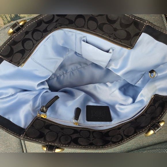 Coach Black Tote with Leather & Gold Accents - Picture 10 of 10